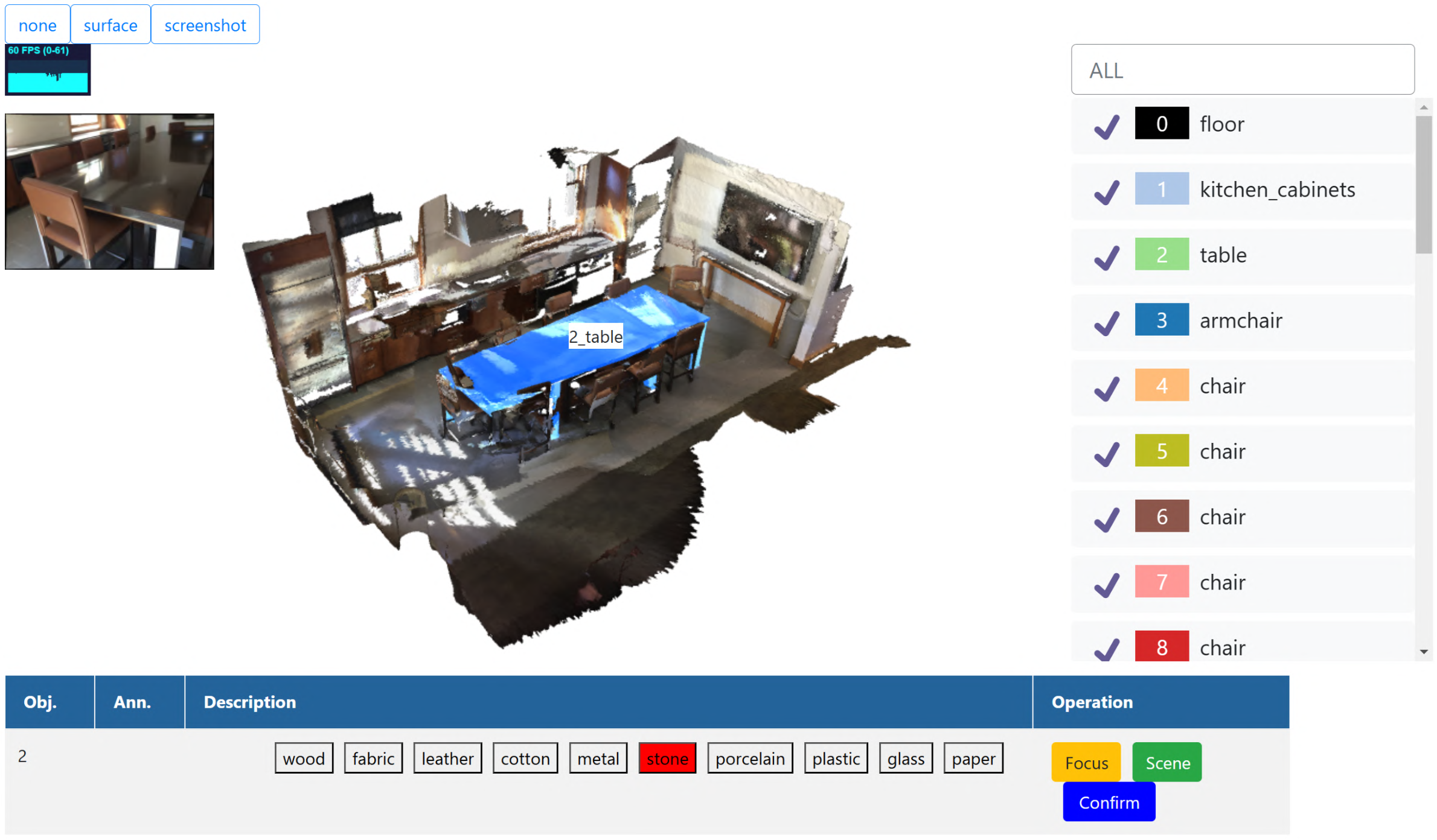 Annotation interface used to label 3D attributes.